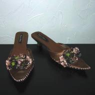Michael Antonio flower embellished mules, size 10 US