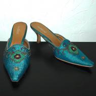 Blue beaded mules by Matisse, size 10 US
