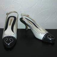 Ann Marino navy/white slingback heels, size 9 US
