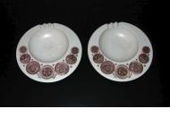 Pair of Georges Briard MIDAS Hyalyn ashtrays