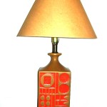 Orange & brown ceramic lamp