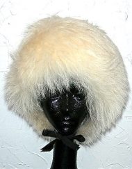 white fur hood hat