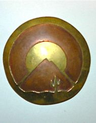 Desert mountain sunset vintage belt buckle