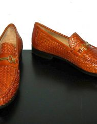 Bruno Magli basketweave leather loafers