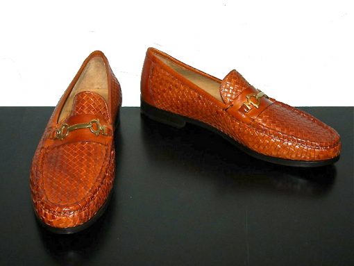 Bruno Magli basketweave leather loafers