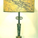 Vintage speckled lamp w/fiberglass shade & light-up base, SOLD