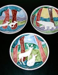 Elle Norway handpainted ceramic dishes, set of 3