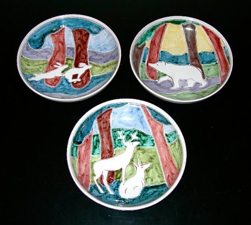 Elle Norway handpainted ceramic dishes, set of 3