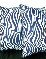 navy & white fingerprint pillows