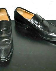 Mercanti Fiorentini men's black leather loafers, size 13