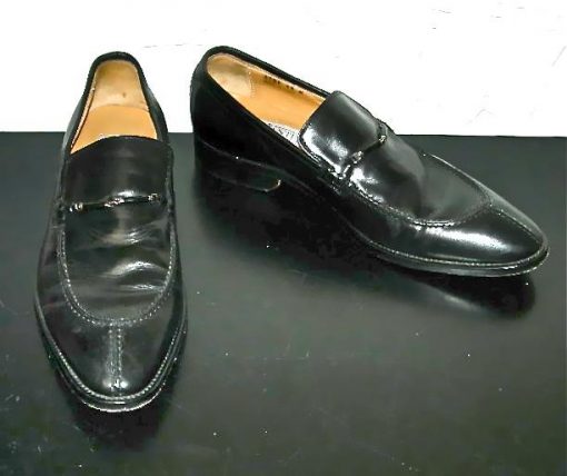 Mercanti Fiorentini men's black leather loafers, size 13