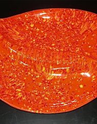 Red speckled ashtray