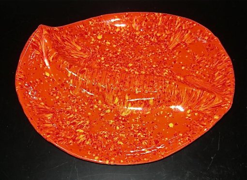 Red speckled ashtray