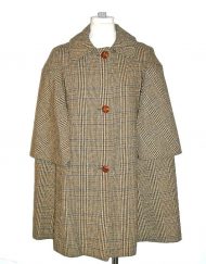 Vintage Country Place brown tweed cape