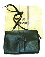 Fendi black leather purse