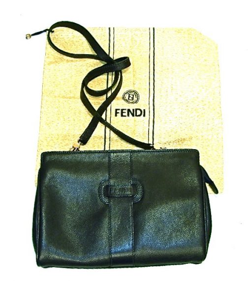 Fendi black leather purse