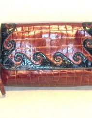 Sharif burgundy & black swirl purse