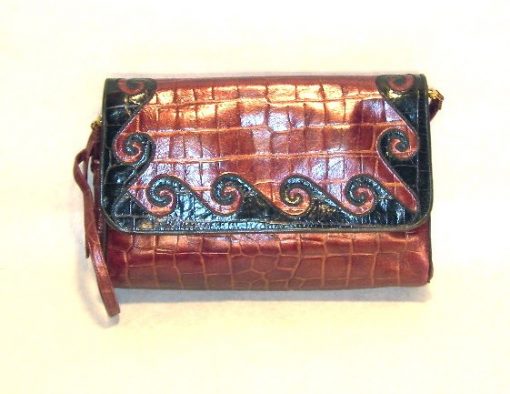 Sharif burgundy & black swirl purse