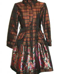 Samuel Dong plaid & paisley coat, NWT