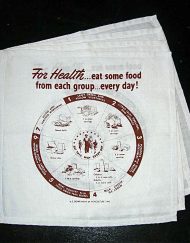 Screenprinted linen napkins with a variation on an image from the U.S. National Archives