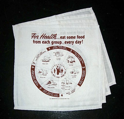 Screenprinted linen napkins with a variation on an image from the U.S. National Archives
