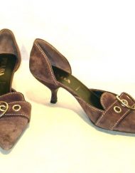 Prada brown suede kitten heels