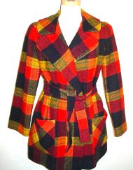 David Warren plaid wool coat