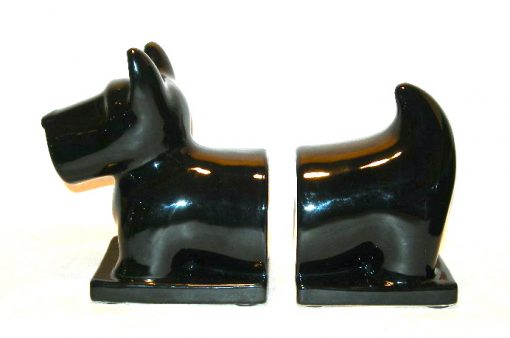 Ceramic Scottish Terrier dog bookends