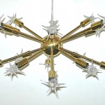 Vintage brass sputnik pendant lamp, 16 arms, SOLD