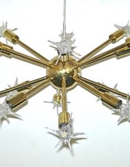 Vintage brass sputnik pendant lamp, 16 arms, SOLD