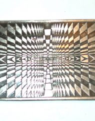 1974 Bergamot Brass Works Op-Art checkerboard belt buckle