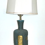 Vintage black & gold lamp with Matisse drawings, SOLD
