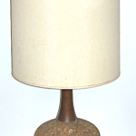Vintage cork lamp w/wood stem, $60