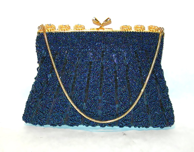 Vintage blue beaded evening bag – NVISION | Cincinnati Handmade ...