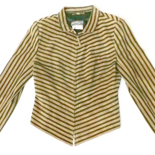 Salvatore Ferragamo striped suede jacket