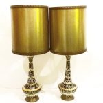 Vintage mosaic lamps with metallic shades, SOLD