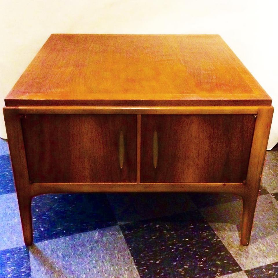 Vintage Lane Rhythm series solid wood table with cabinet doors, $200