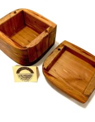 Handmade lidded wood box, detail