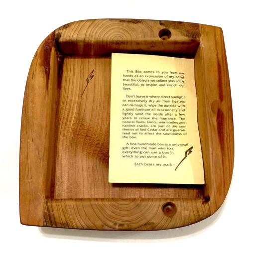 Handmade lidded wood box, detail