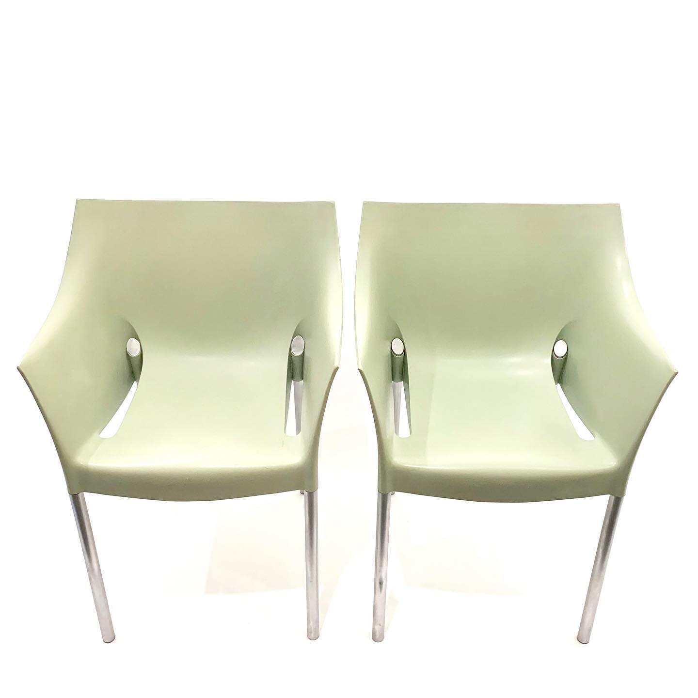 Pair of fennel green armchairs, Dr. No by Philippe Starck for Kartell, $150/pair