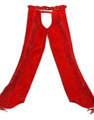 Whitman red suede fringed zip-up chaps