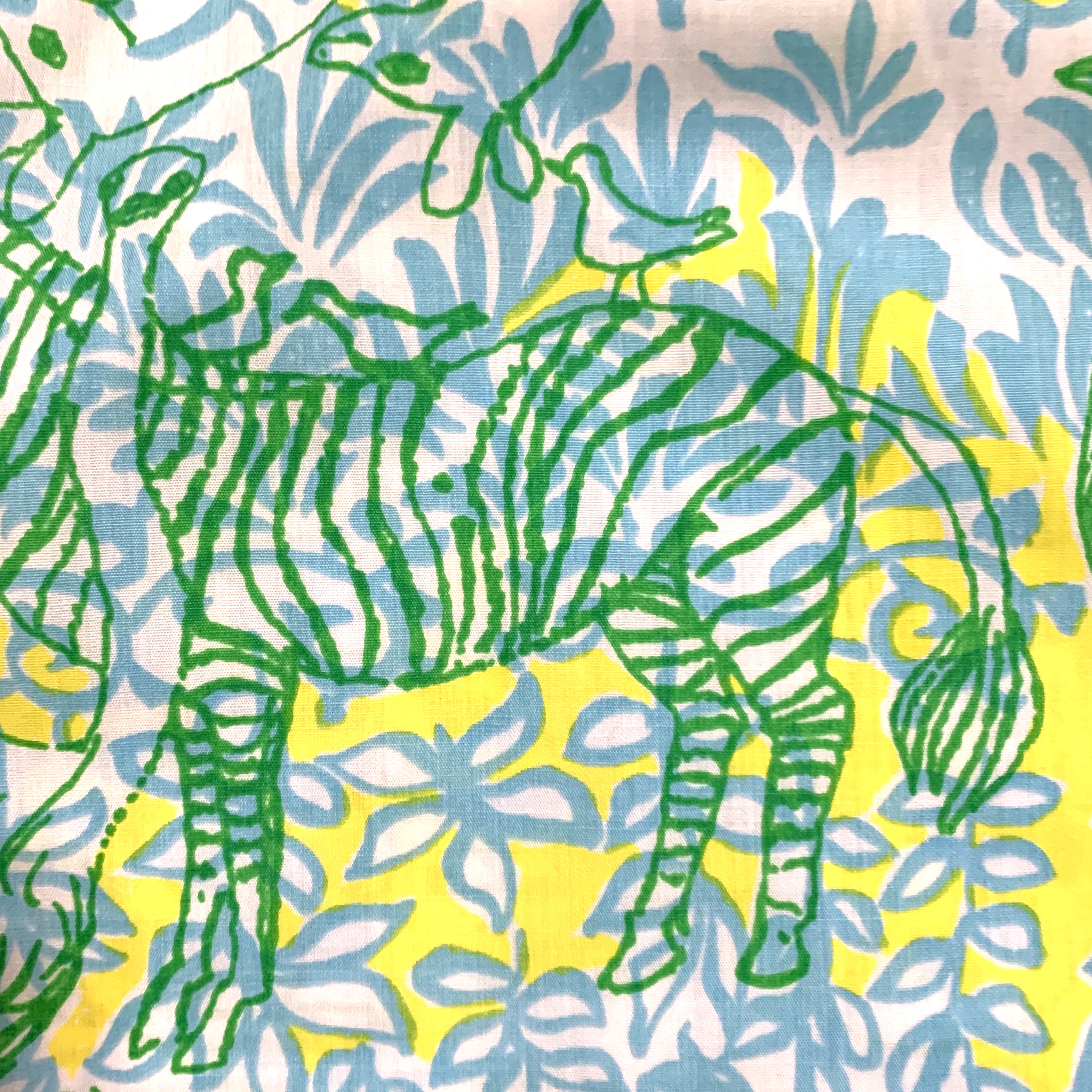 Vintage Lilly Pulitzer skirt, Safari by Zuzek Key West fabric, detail