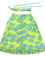 Vintage Lilly Pulitzer skirt, yellow/blue/green floral fabric