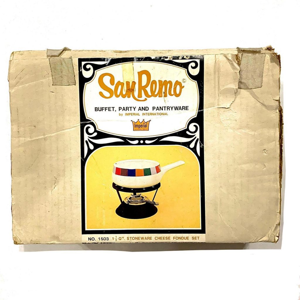 1972 San Remo fondue set, new in the box