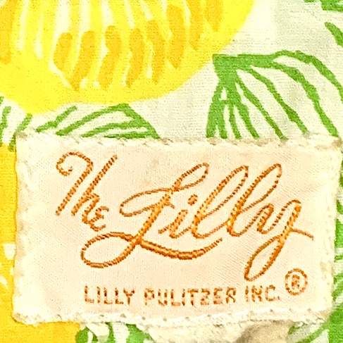Vintage Lilly Pulitzer fruit print longsleeve maxi dress, detail