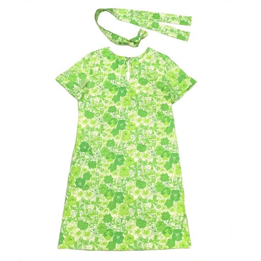 Vintage Lilly Pulitzer green & white floral dress