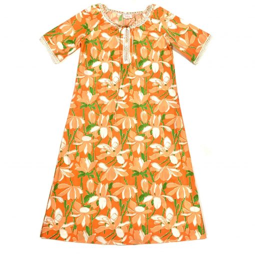 Vintage Lilly Pulitzer orange floral maxi dress