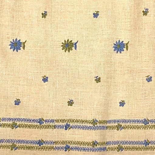 Vintage handmade embroidered linen dress, detail