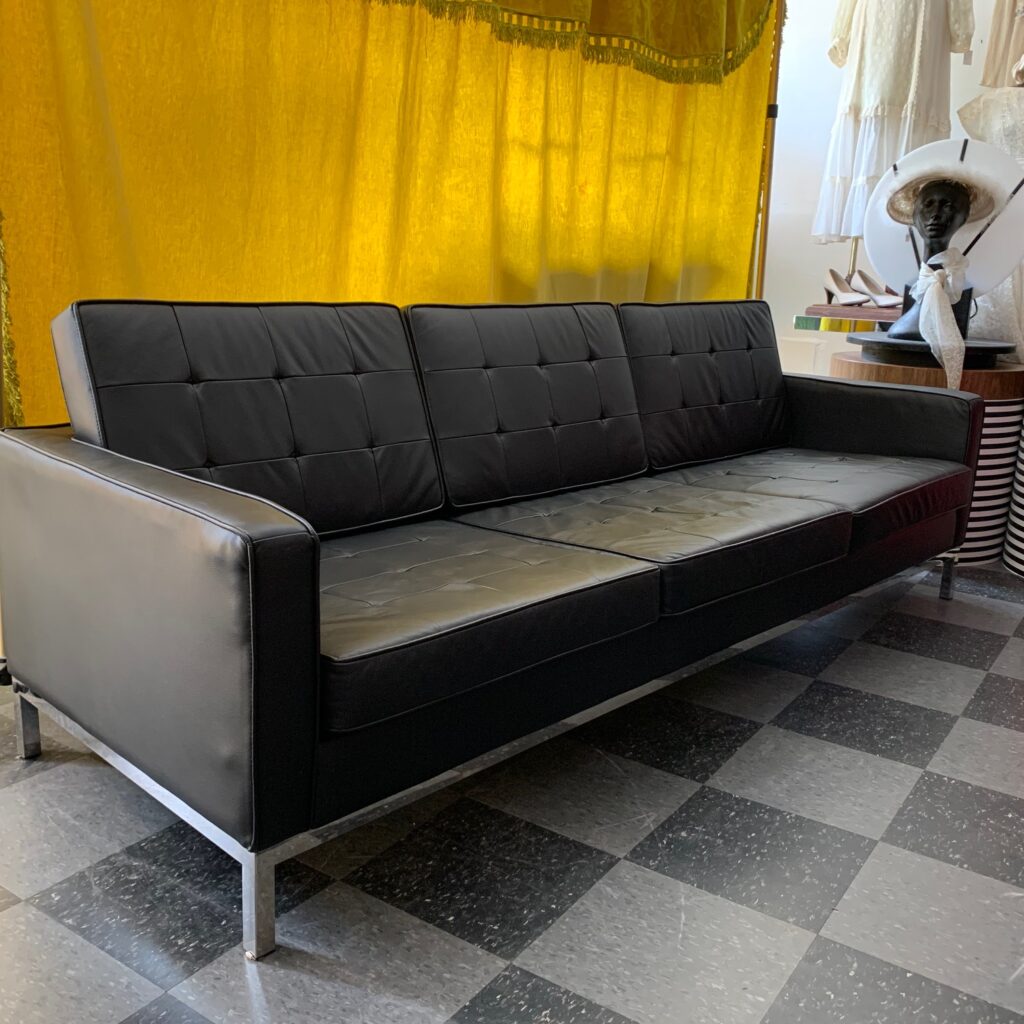 Modway black leather sofa